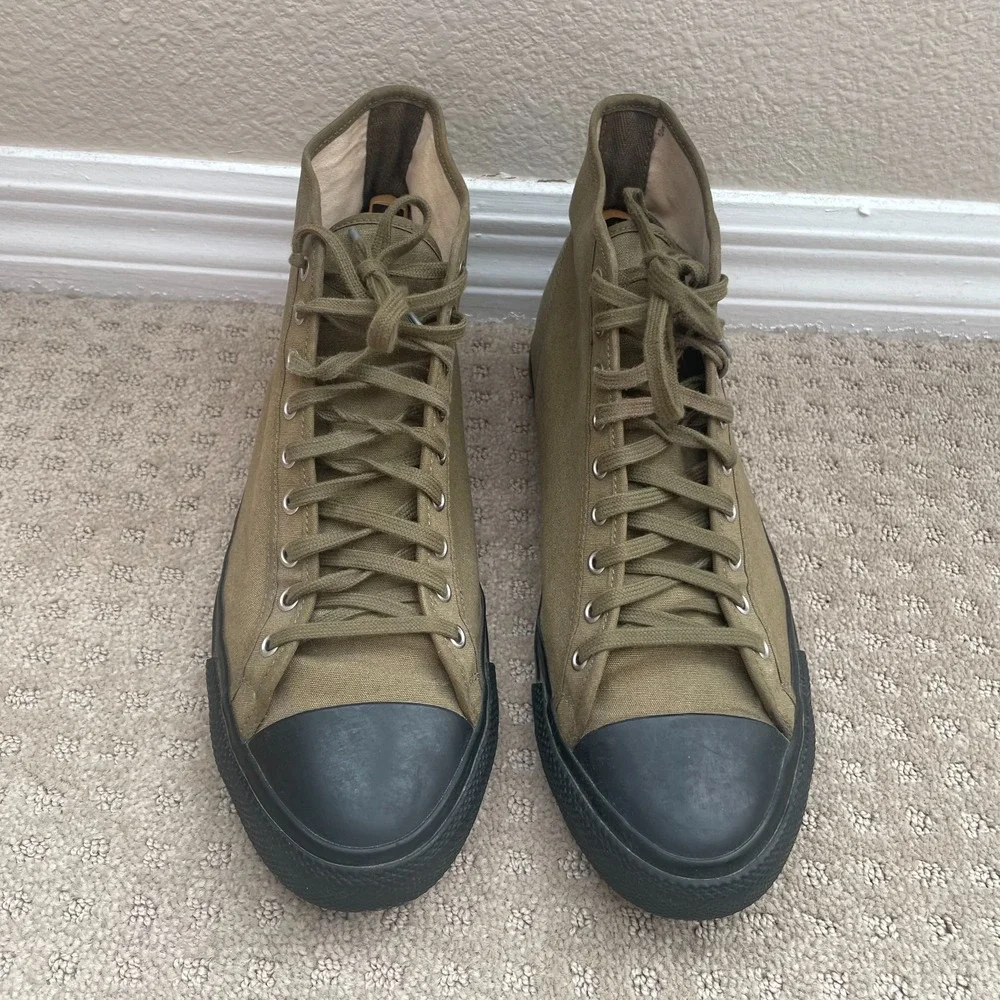 Ralph Lauren RRL Double RL Mayport‎ Canvas Sneakers Men 11 Olive Drab Designer